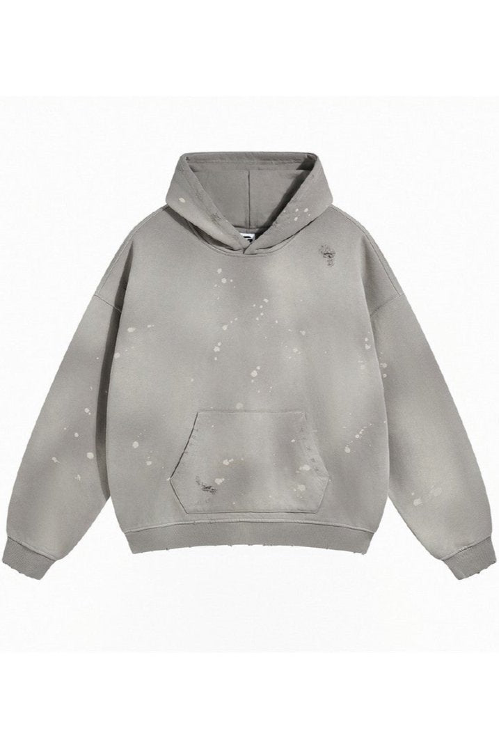 Distressed Paint-Splatter Hoodie