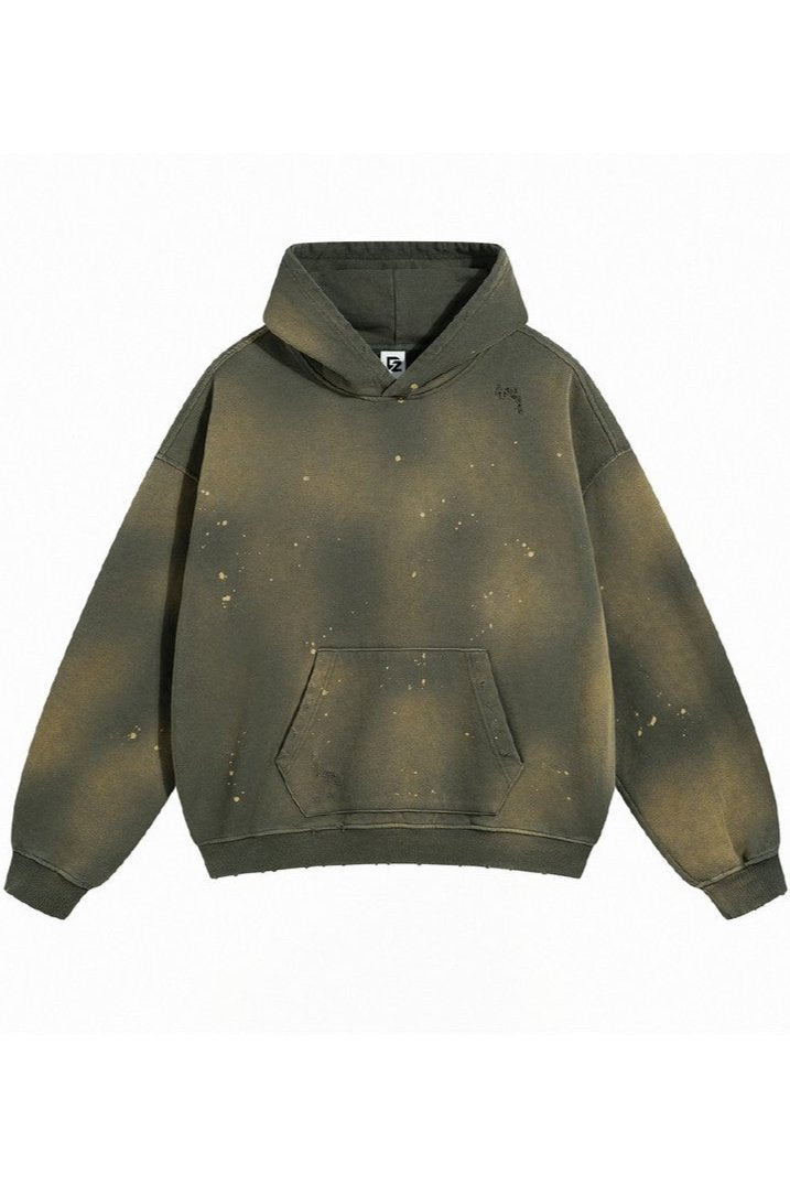 Distressed Paint-Splatter Hoodie