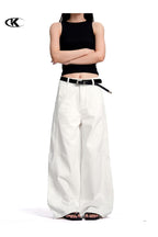 Panelled Wide Leg Jeans worn view