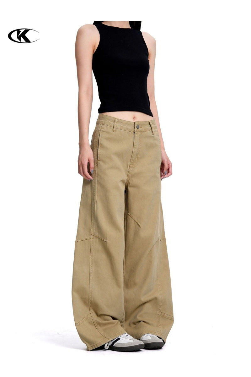 Panelled Wide Leg Jeans worn view