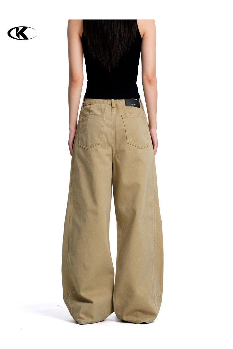 Panelled Wide Leg Jeans back view