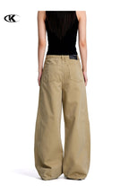 Panelled Wide Leg Jeans back view