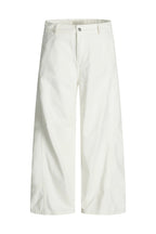 Panelled Wide Leg Jeans in White, front view