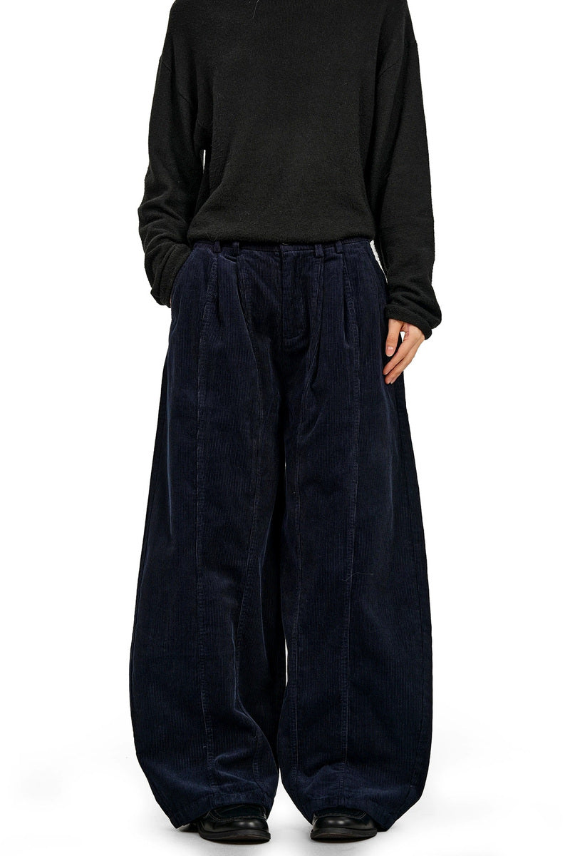 Pleated Corduroy Barrel Pants – view 1
