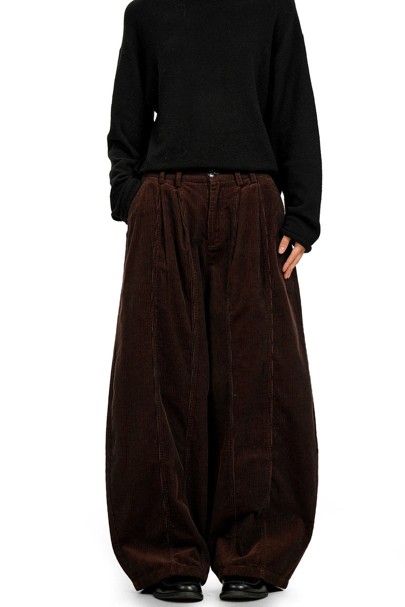 Pleated Corduroy Barrel Pants – view 2