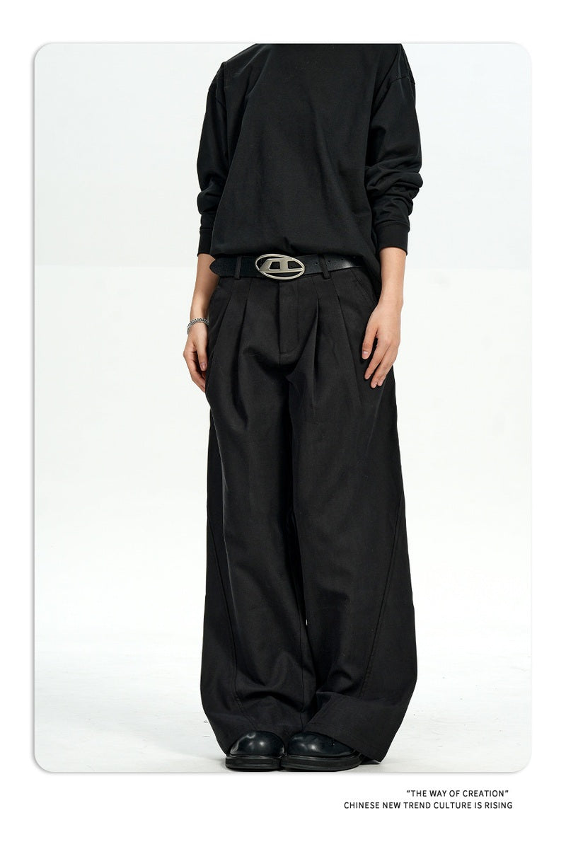 Pleated Lyocell Wide Leg Trousers