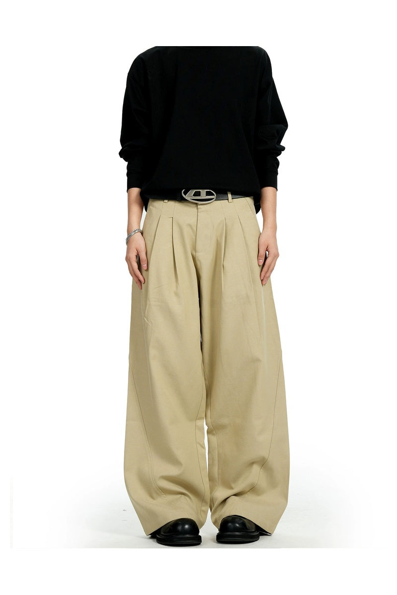 Pleated Lyocell Wide Leg Trousers