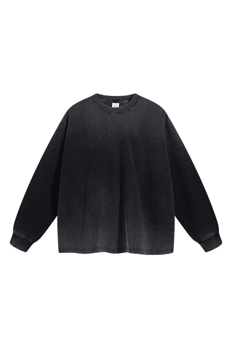 Raw Edge Washed Long Sleeve Tee
