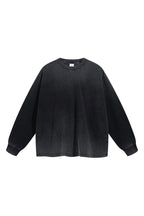 Raw Edge Washed Long Sleeve Tee — Washed Black — front