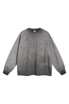 Raw Edge Washed Long Sleeve Tee — Washed Gray
