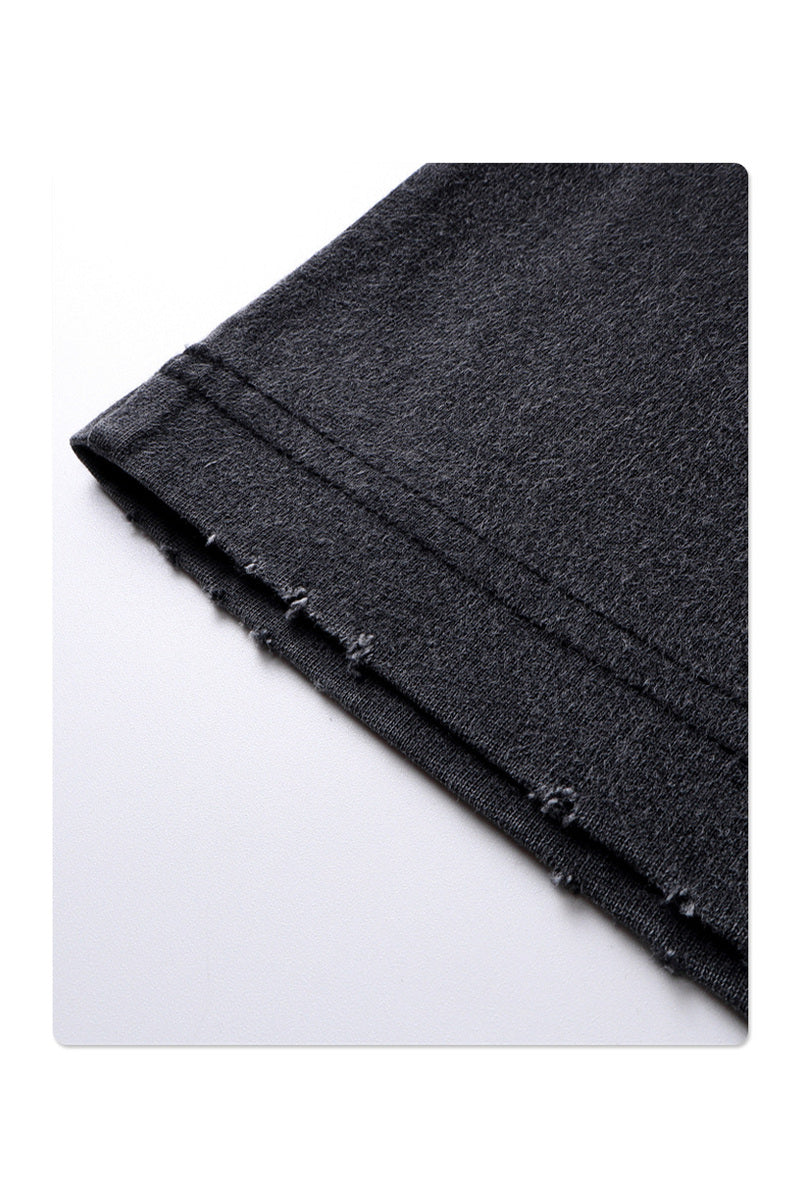 Raw Edge Washed Long Sleeve Tee — detail
