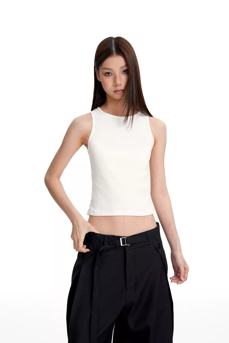Ribbed Racerback Tank Top - Off White