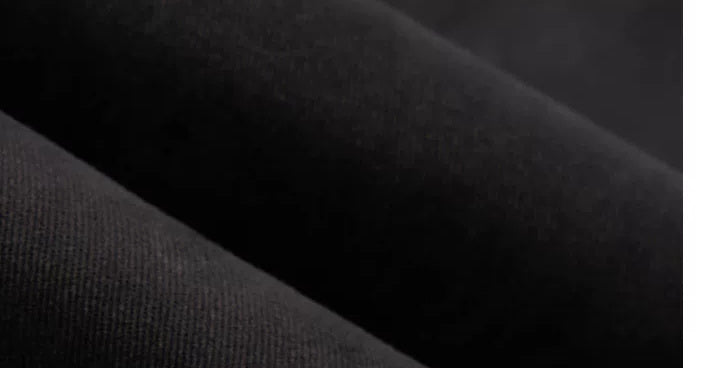 Riveted Panel Cargo Pants — Black, fabric close-up