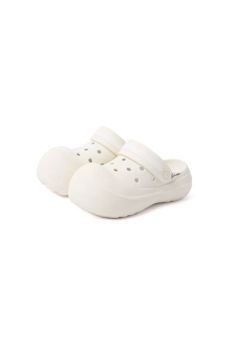 Round Toe Platform Clogs - front three-quarter view