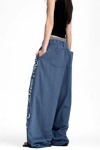 Script Print Wide Leg Sweatpants