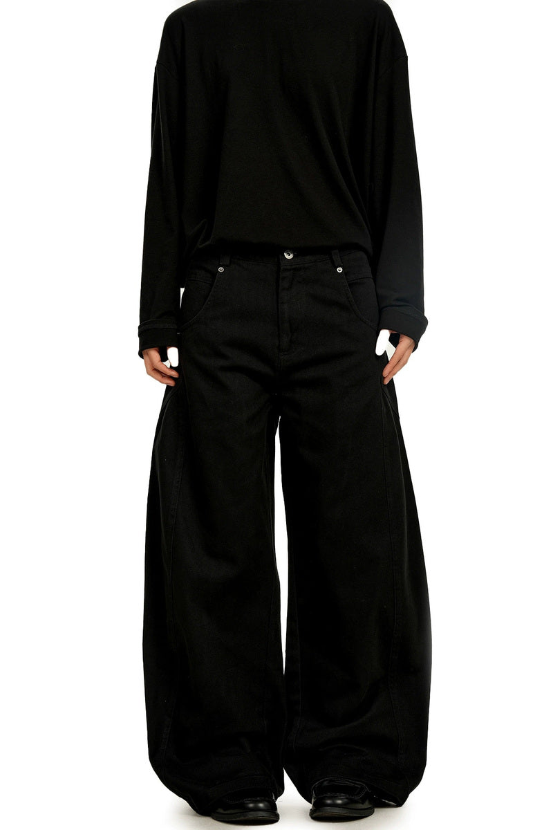 Sculpted Cotton Barrel Pants – view 1