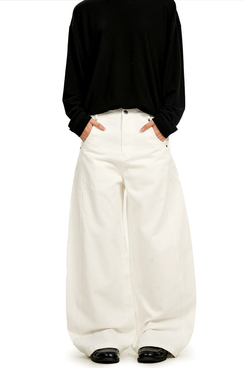 Sculpted Cotton Barrel Pants – view 2