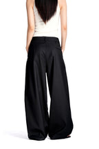 Sculpted Pleated Wide Leg Trousers