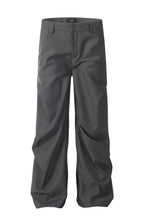 Sculptural Pleated Drape Trousers – Gray – front product view