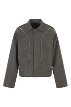 Shaped Pocket Faux Leather Jacket