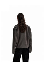 Shaped Pocket Faux Leather Jacket