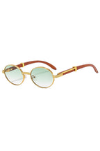 Wooden Frame Oval Sunglasses