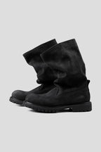 Slouchy Leather Pull On Boots - Black - view 2