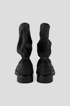 Slouchy Leather Pull On Boots - Black - view 3