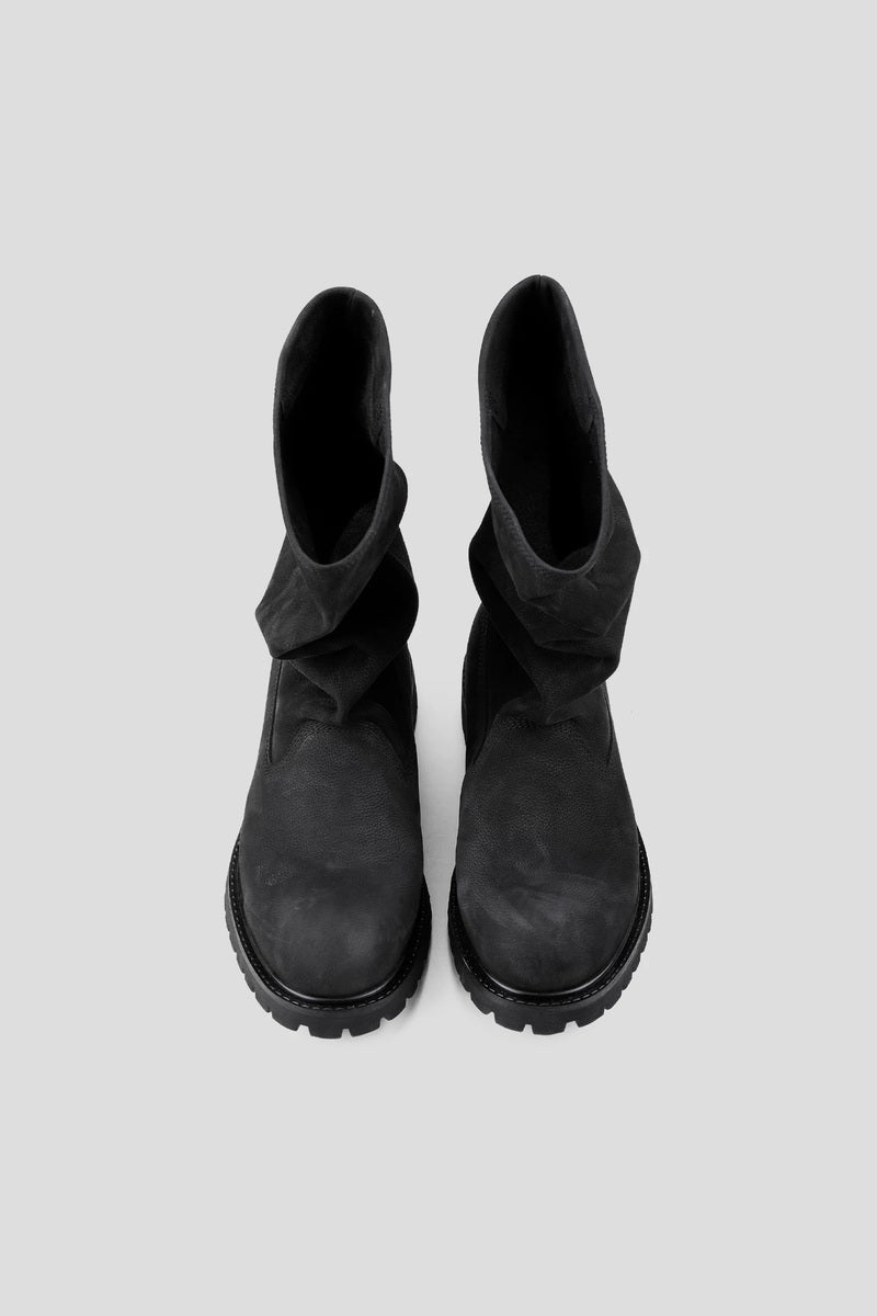 Slouchy Leather Pull On Boots - Black - view 5
