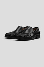 Square Toe Leather Loafers - Black - view 2
