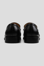 Square Toe Leather Loafers - Black - view 3