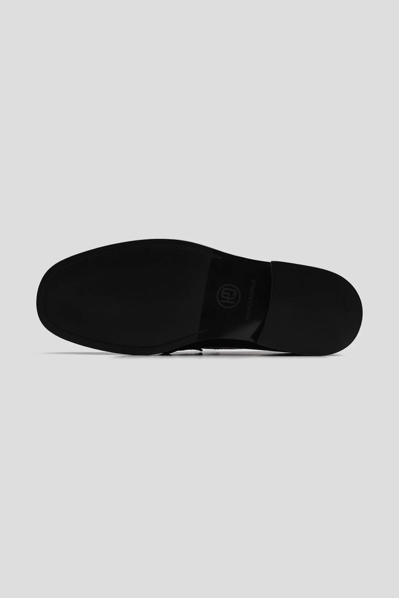 Square Toe Leather Loafers - Black - view 4