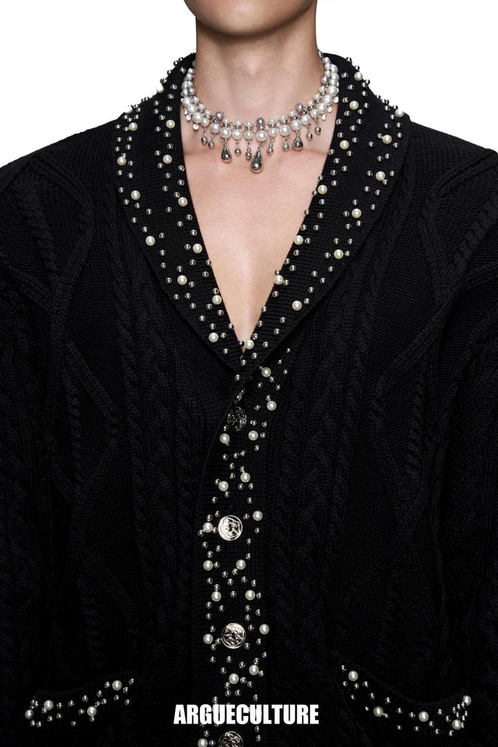 Opulent Pearl Knit Cardigan