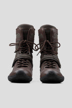 Strap Detail Leather Boxing Boots - Brown - view 5