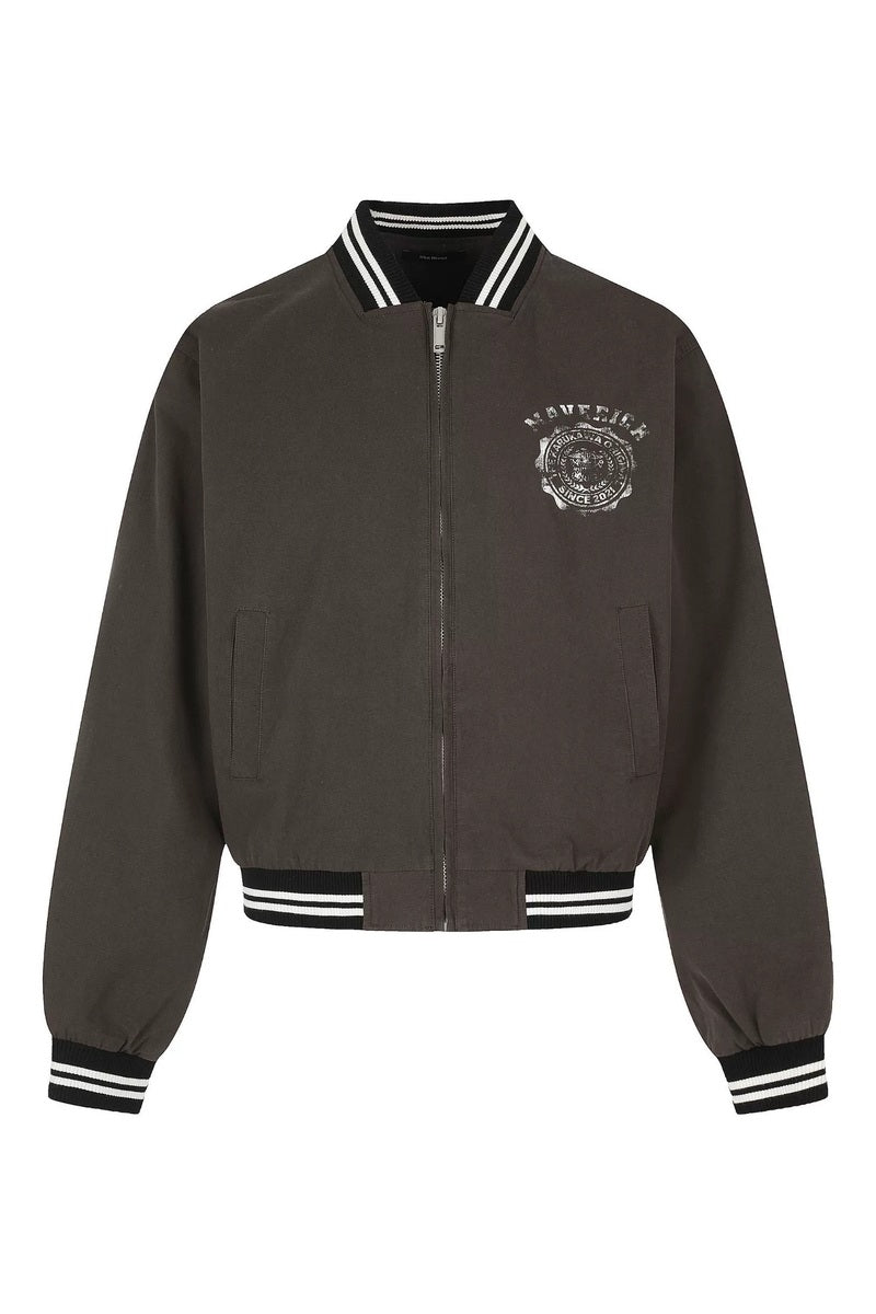 Striped Trim Varsity Jacket