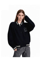 Striped Trim Varsity Jacket