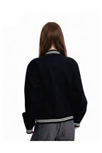 Striped Trim Varsity Jacket