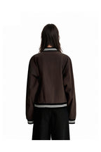 Striped Trim Varsity Jacket