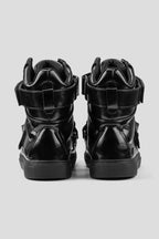 Studded Leather High Top Trainers - Black - view 3
