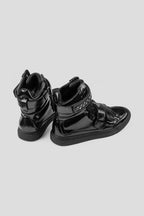 Studded Leather High Top Trainers - Black - view 4
