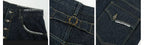 Textured Embroidery Wide Leg Jeans — Dark Blue, construction details