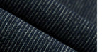 Textured Embroidery Wide Leg Jeans — Dark Blue, fabric close-up