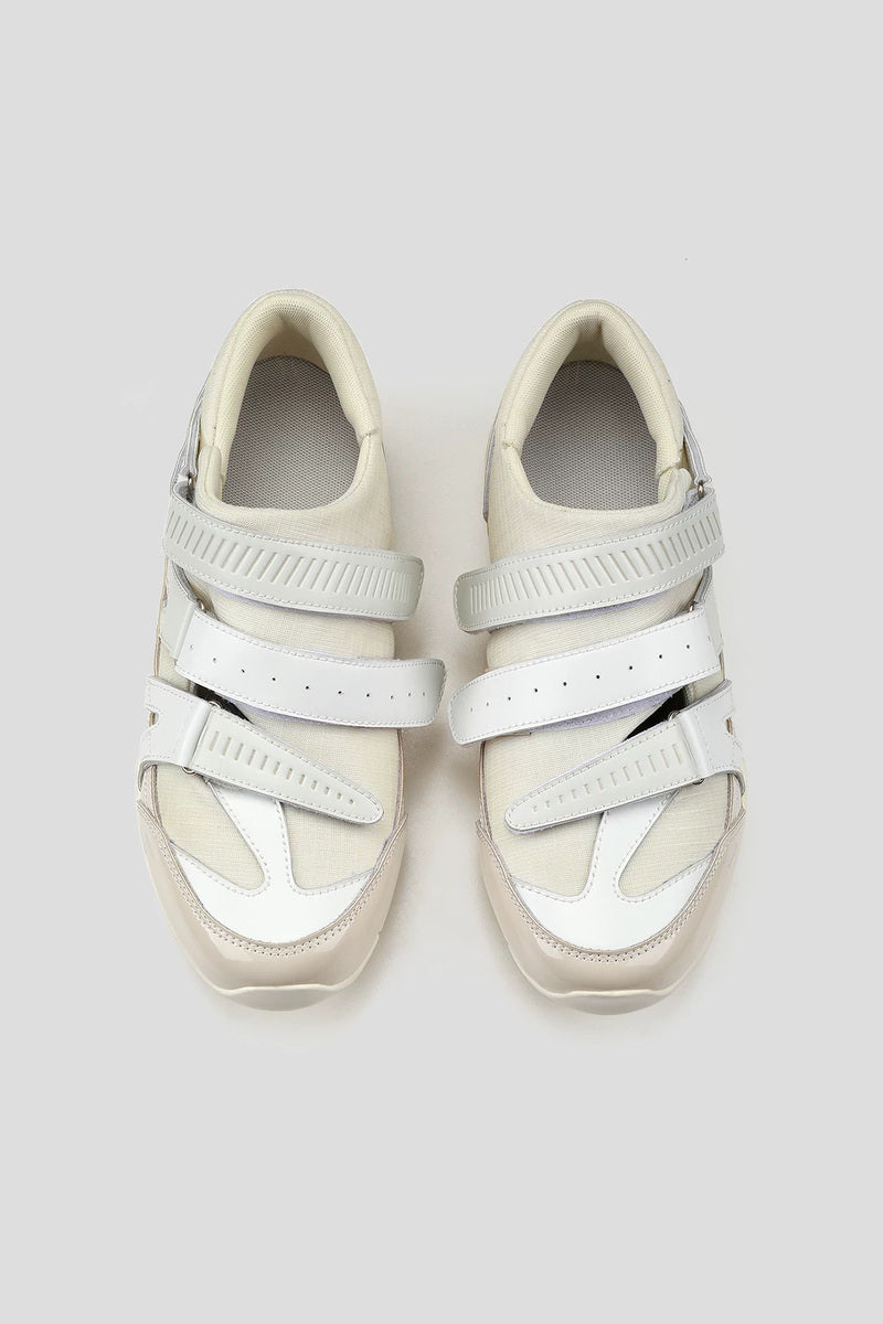 Triple Strap Leather Sneakers - White - view 5