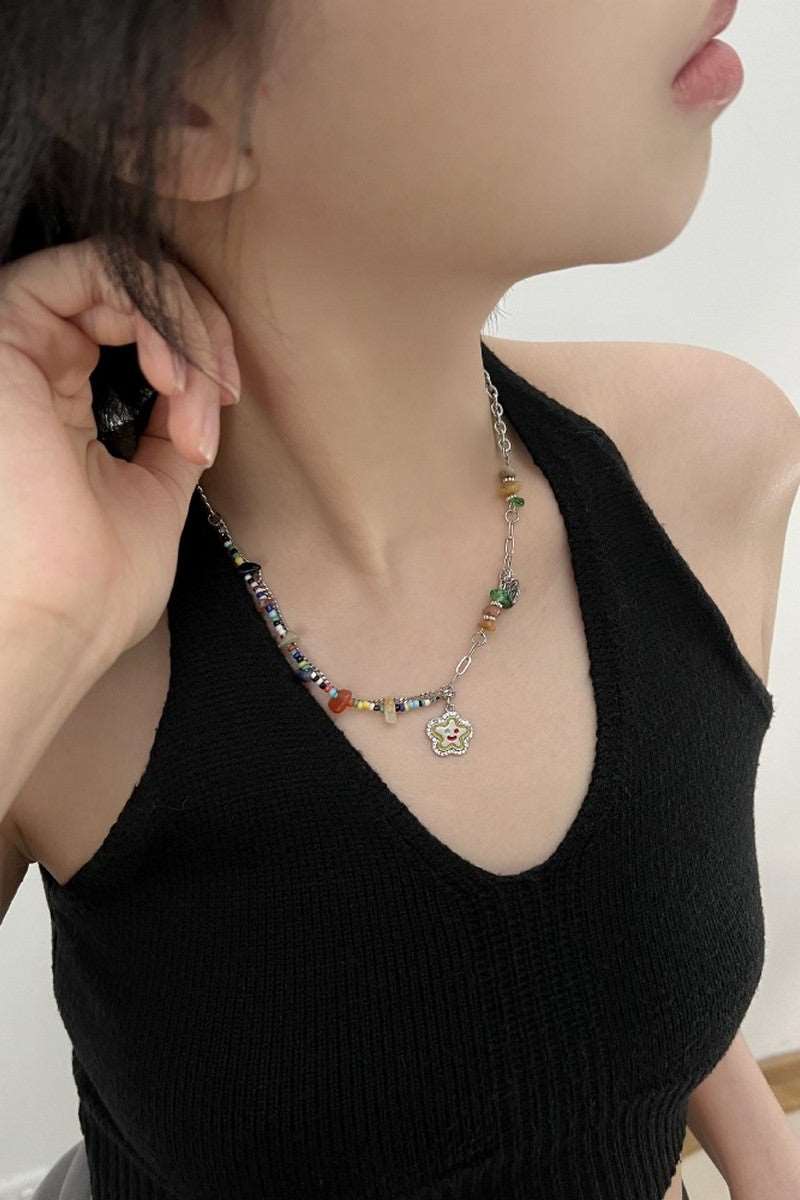 Colorful Beads Star Necklace