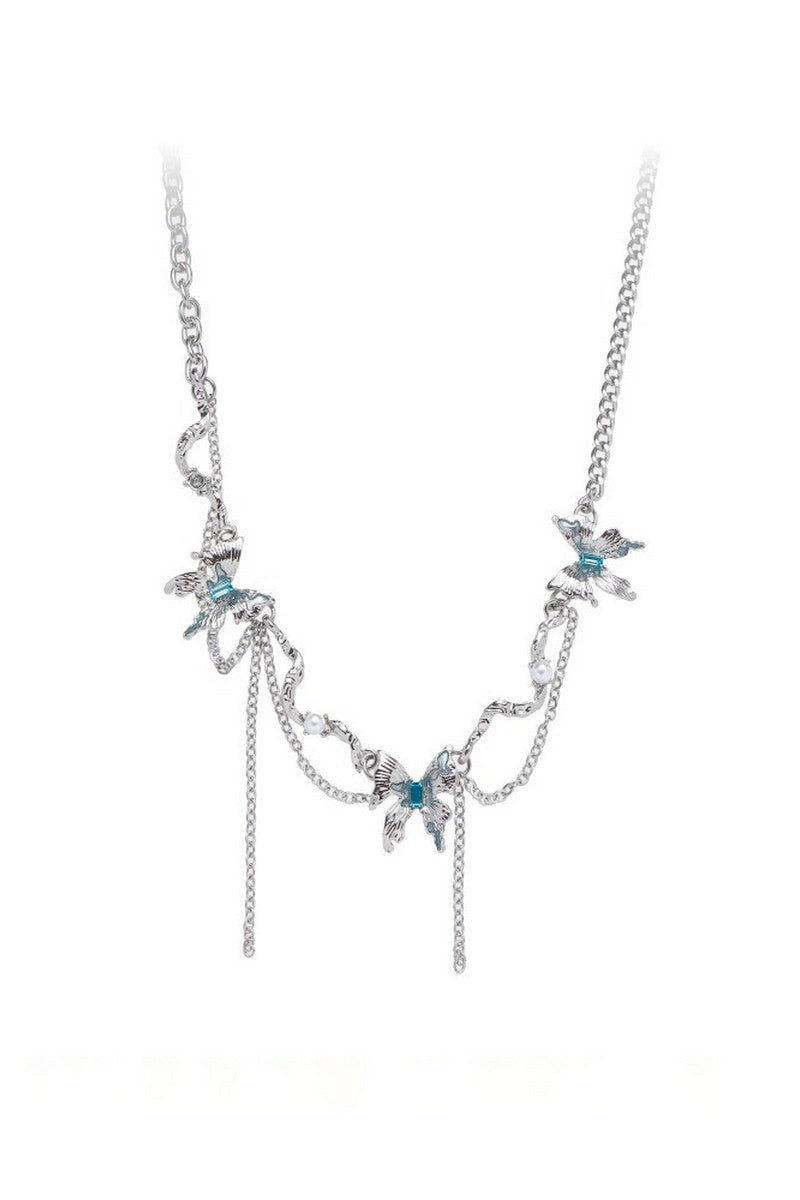 Glacier Gemstone Butterfly Necklace