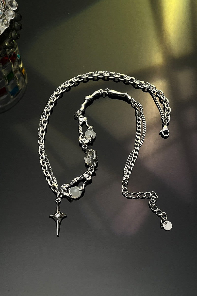 Moonstone Star Pendant Necklace
