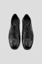 Washed Horsehide Low Sole Trainers - Black - view 5