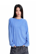 Washed Pocket Long Sleeve Tee - Washed Blue