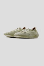 Washed Suede Lace Up Sneakers - Light Green - view 2