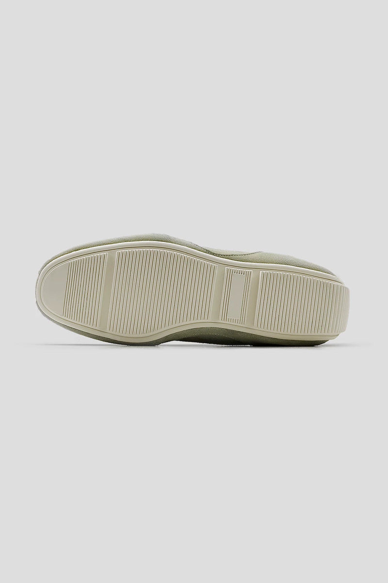 Washed Suede Lace Up Sneakers - Light Green - view 4